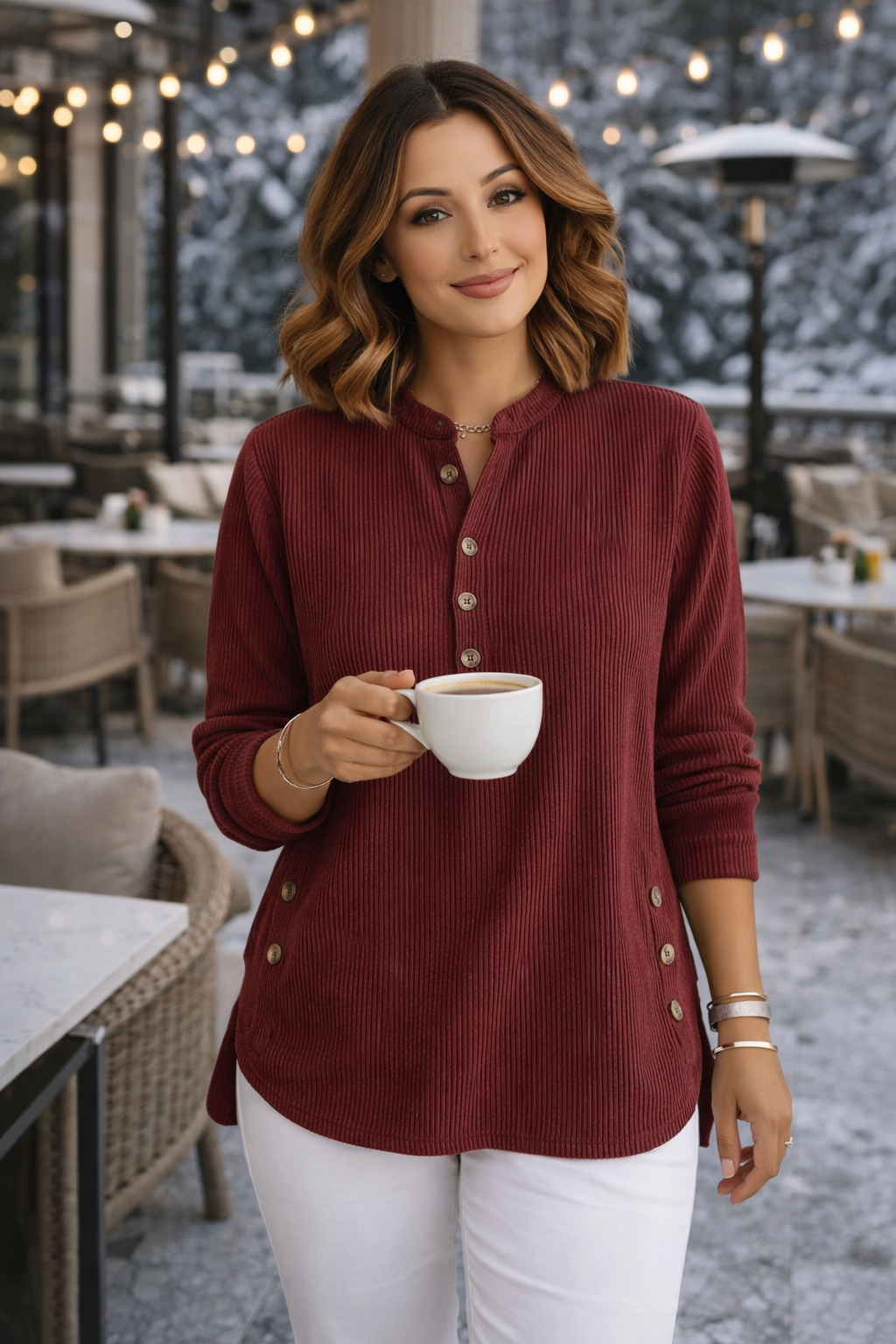 Hannah | Cord Henley Tops