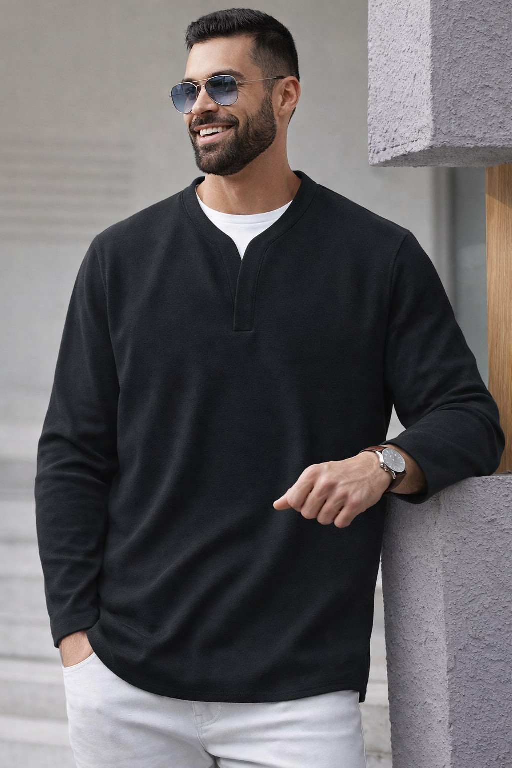 Brogan | Long-Sleeve Henley Shirt with Comfortable Fit