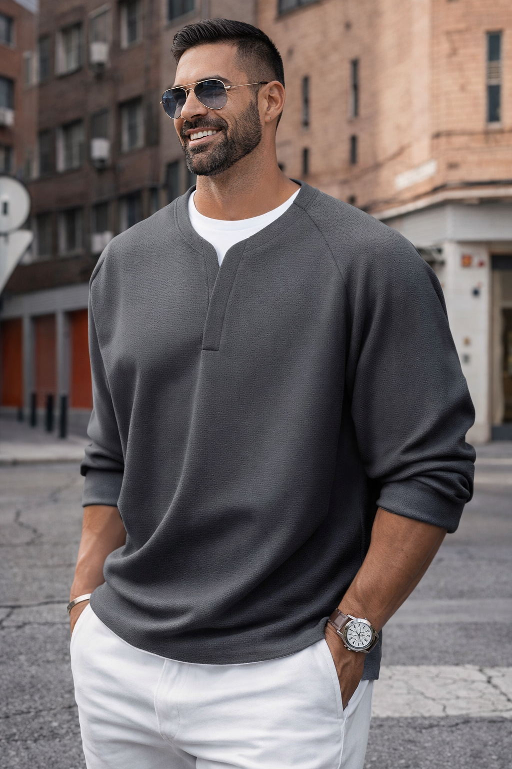 Brogan | Long-Sleeve Henley Shirt with Comfortable Fit