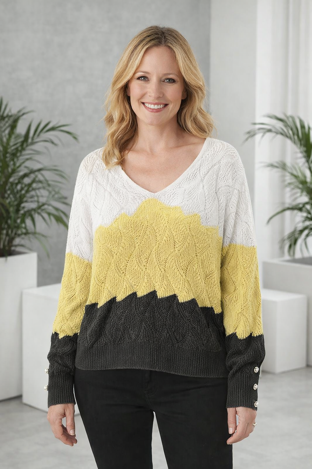 Renilda | Elegant Knit Sweater with V-Neck