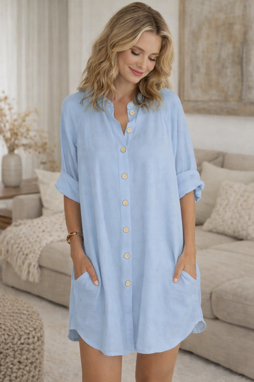 Plus Size Women's Shirt V-Neck – Loose & Elegant