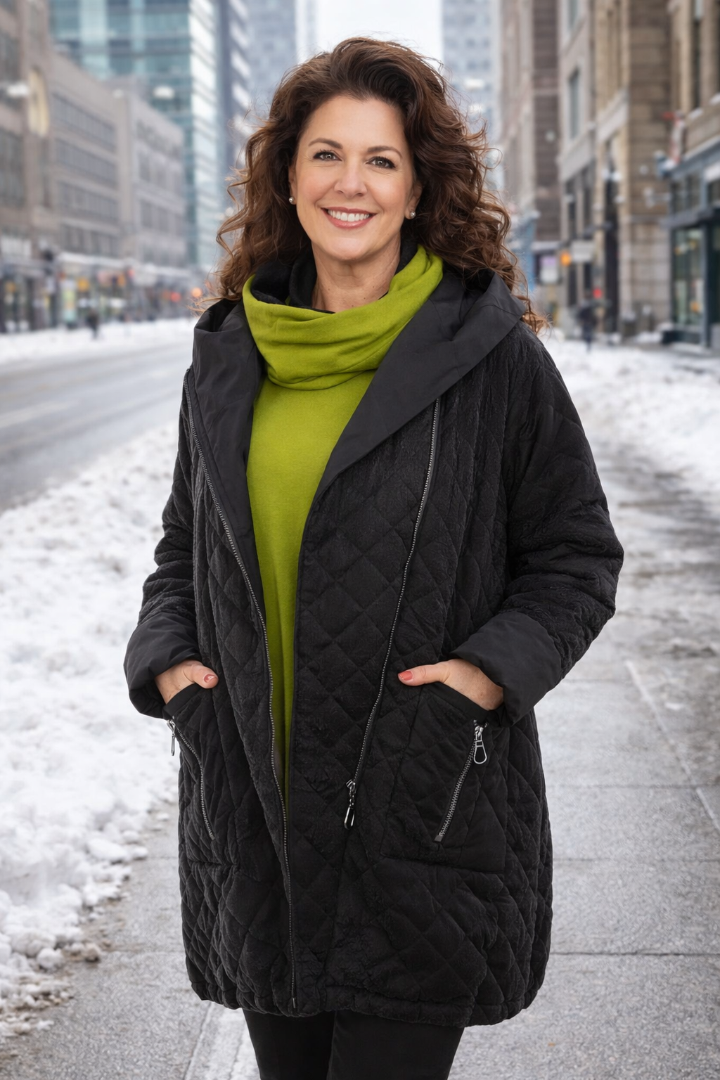 Isolde | Lightweight, quilted coat with a glossy surface