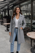 Barbara | Classic Wool Coat with Double Breasted Button Placket