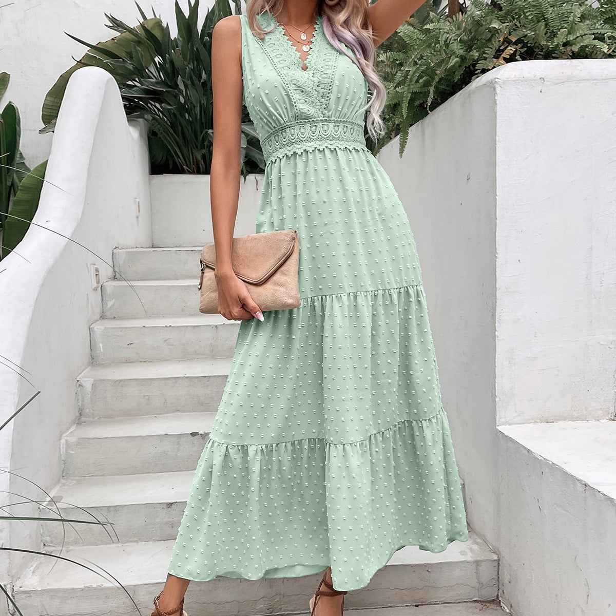 Bohemian Lace-Up Dress