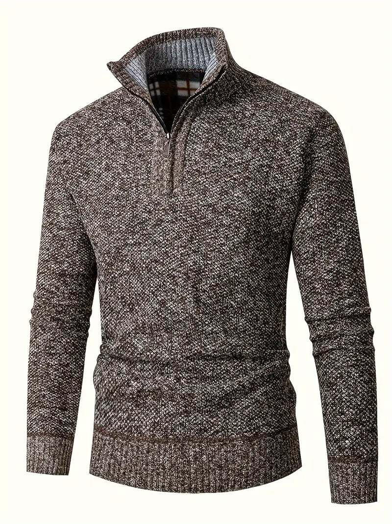 Ingram - Casual Pullover with Stand-Up Collar and Quarter-Zip