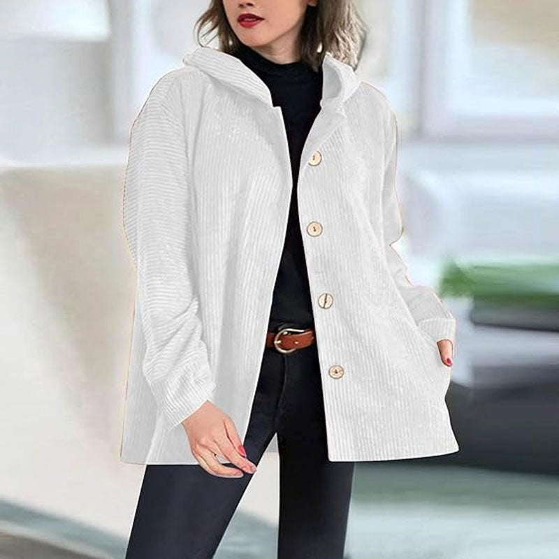 Casual Corduroy Hoodie for Fall