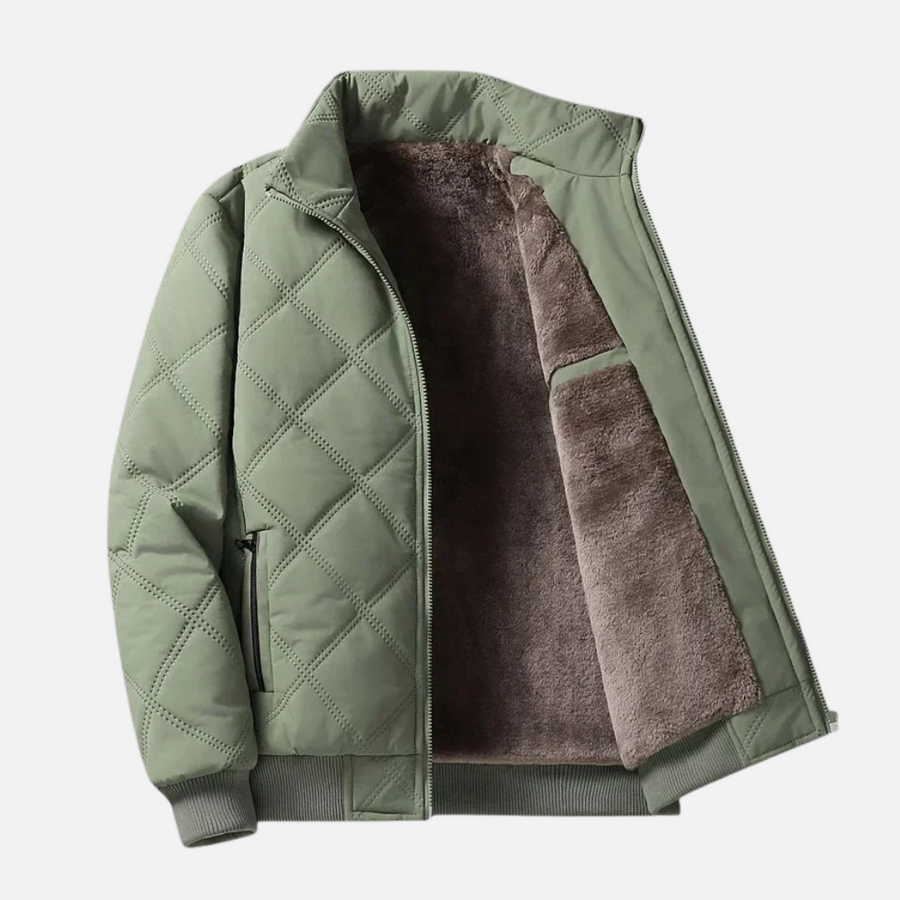 Orlando | Jacket with Diamond Pattern and Stand-Up Collar