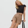 Twill Way-High® Shorts | Ash Brown