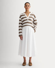 Midi Skirt Made of Ultrasoft Cotton | White