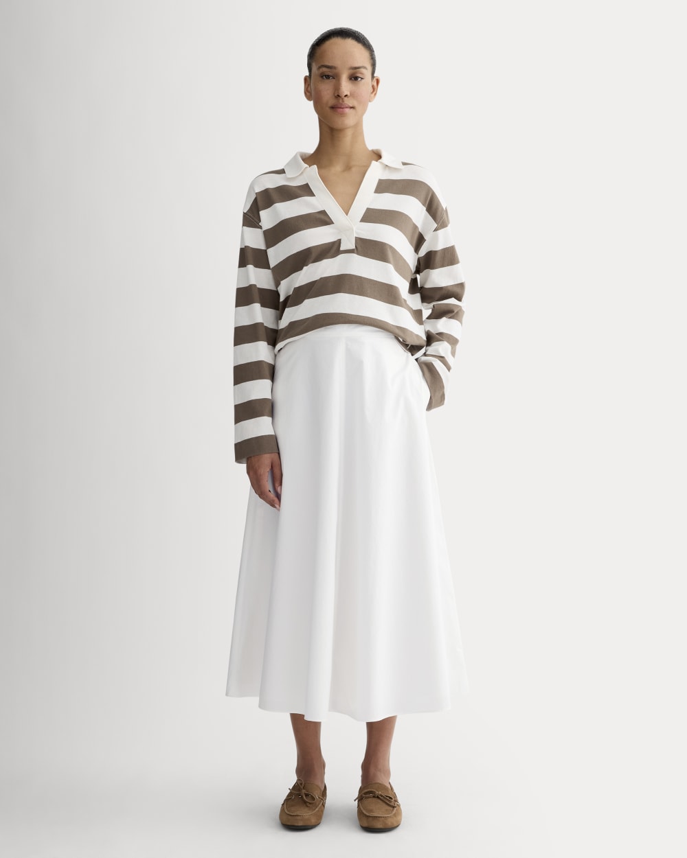 Midi Skirt Made of Ultrasoft Cotton | White
