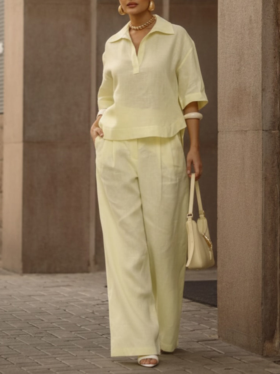 Soraya | Leisure Two-Piece Set with Shirt and Pants
