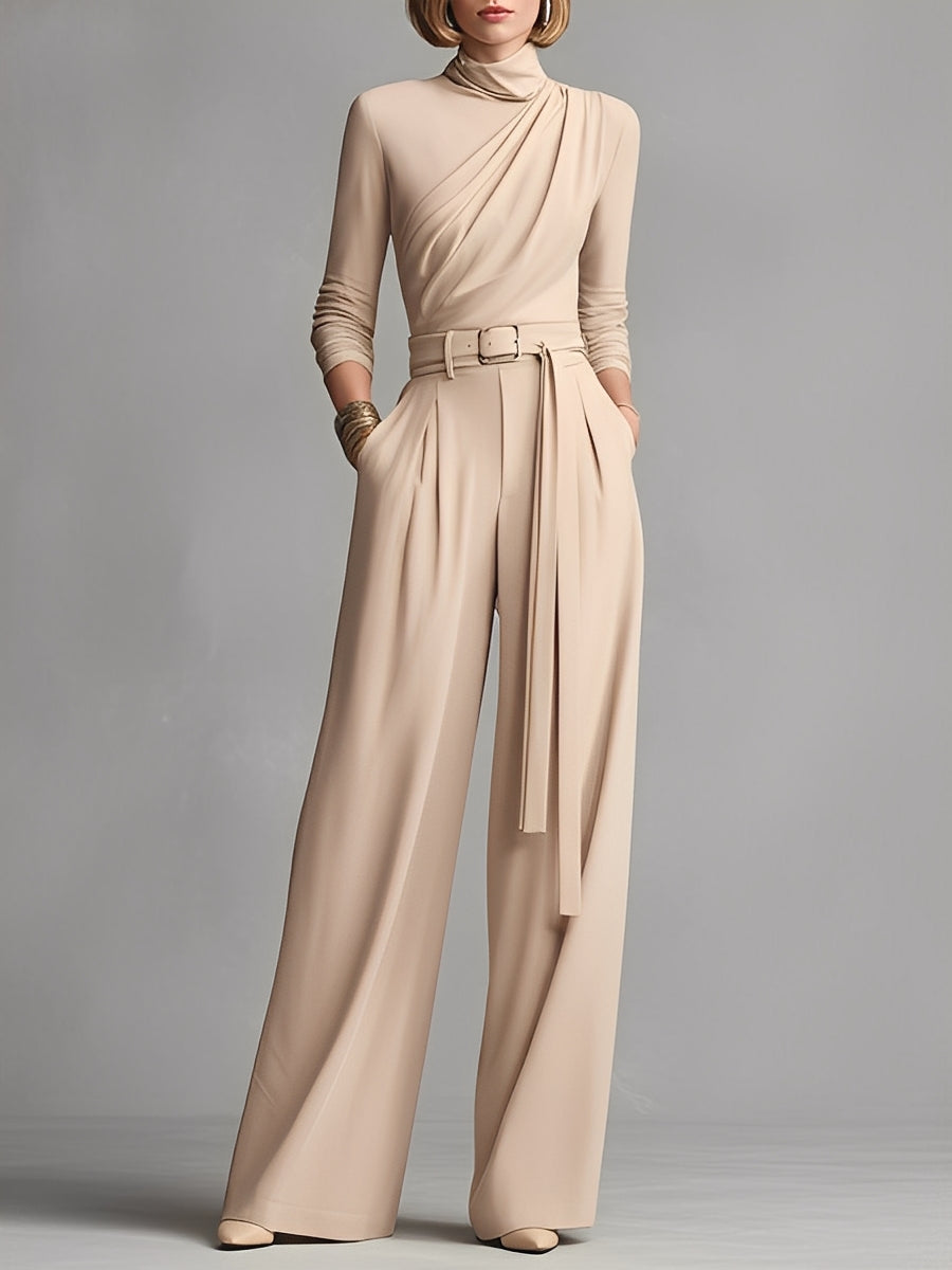 Gaoraina | Women’s Neutral-Colored Cotton Blend Knit Jumpsuit