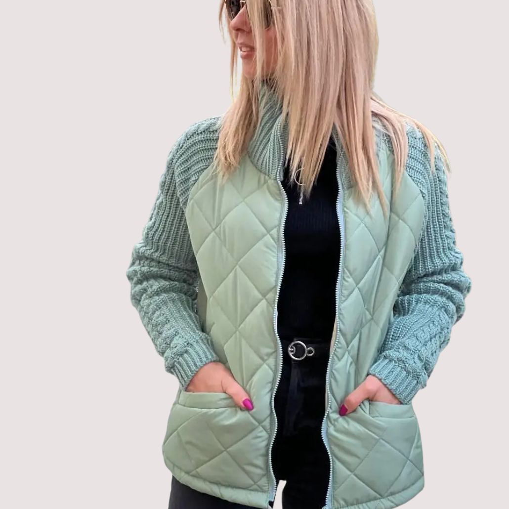 Women's Cardigan – Patchwork Design, Casual & Comfortable