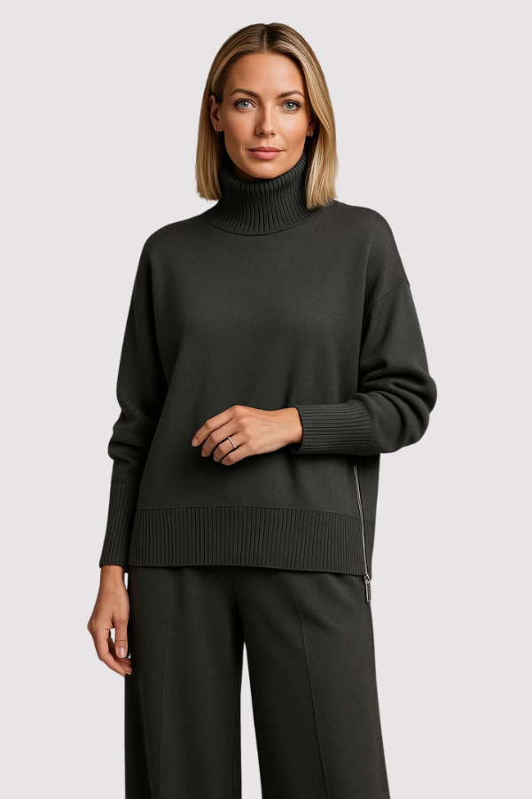 Lara | Knitted Loungewear Set with Turtleneck
