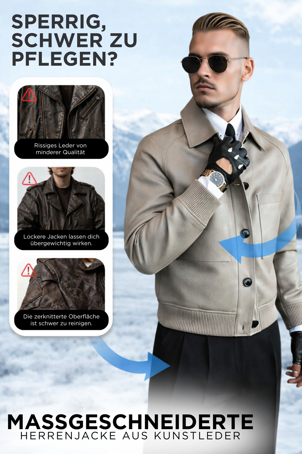 Custom Tailored | Men's Faux Leather Jacket