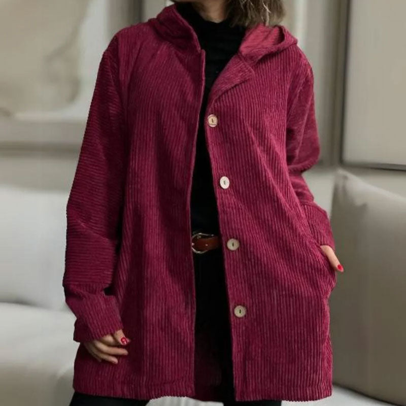 Casual Corduroy Hoodie for Fall