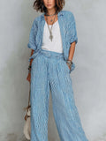 Orielle | Set with Striped Shirt and Wide Pants