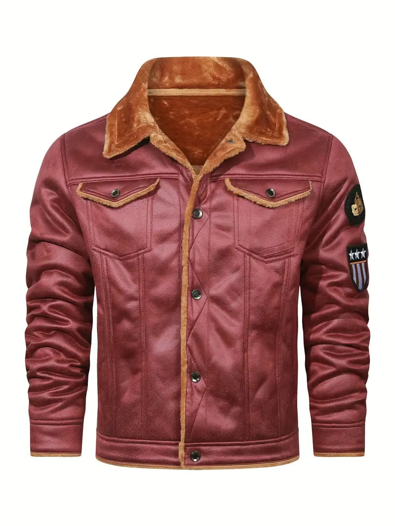 Frederik – Casual Polyester Jacket with Faux Fur Lining