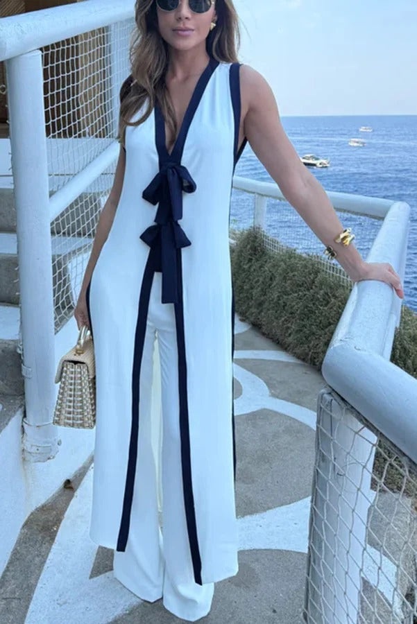 Talia | Set with Slit Top and Elastic Pants
