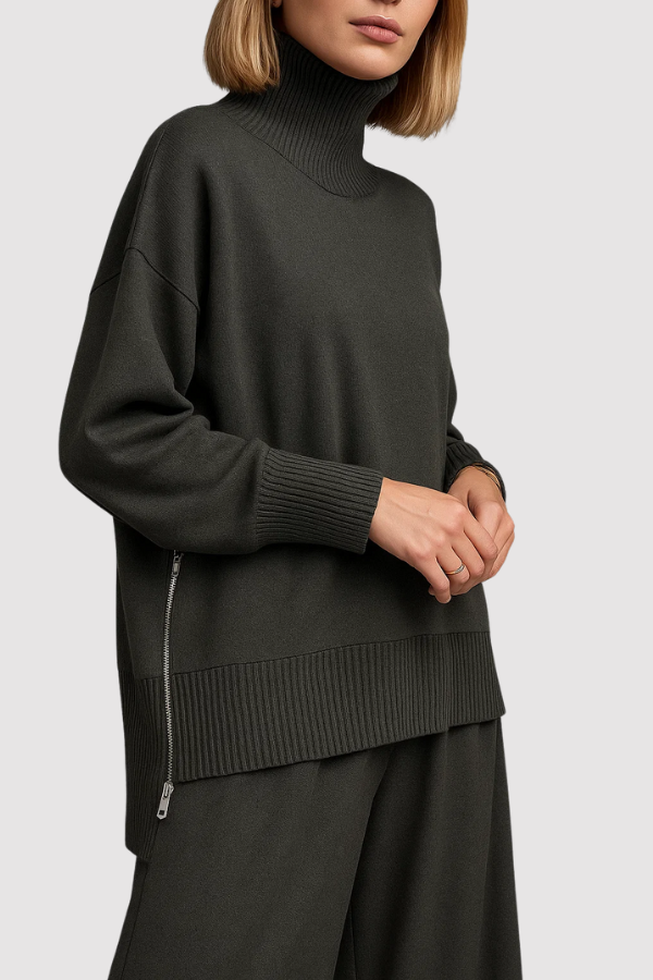 Lara | Knitted Loungewear Set with Turtleneck