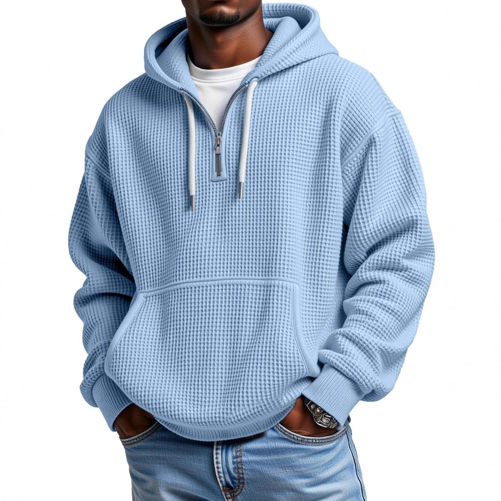 André | Waffle Quarter-Zip Hoodie