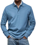 Samann | Men’s Relaxed Fit Long Sleeve Shirt Collar Top
