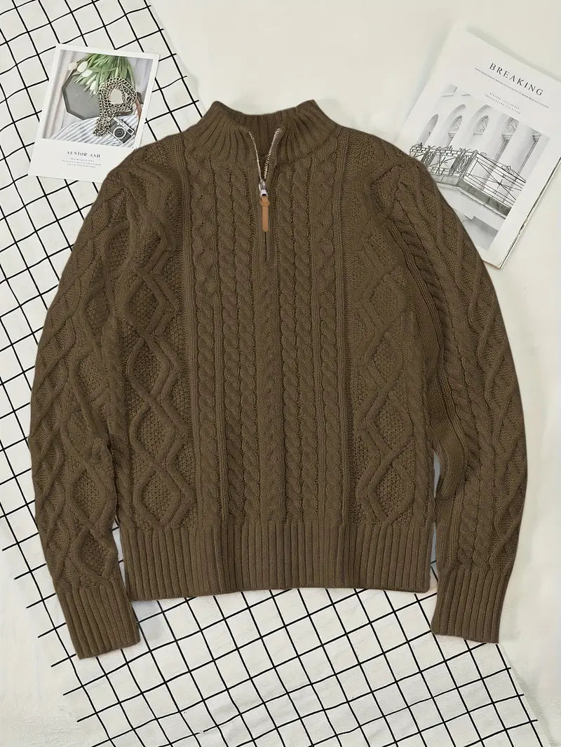 Rabada | Pullover with Half Zipper and Stand-Up Collar
