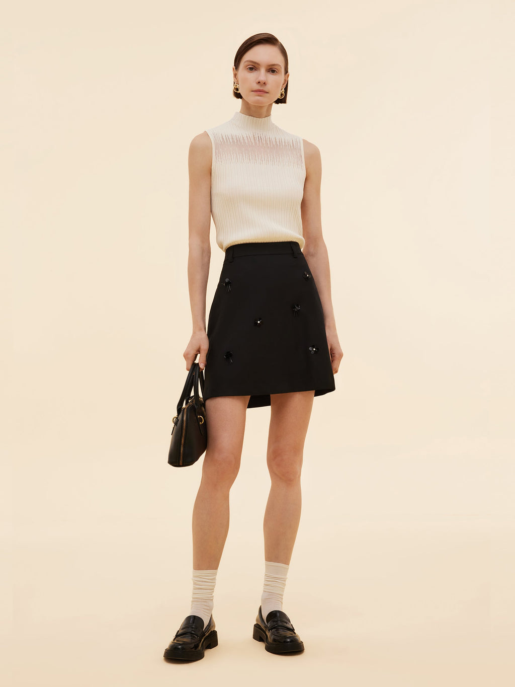 Women's Knit Top with Mock Neck in Tencel Blend