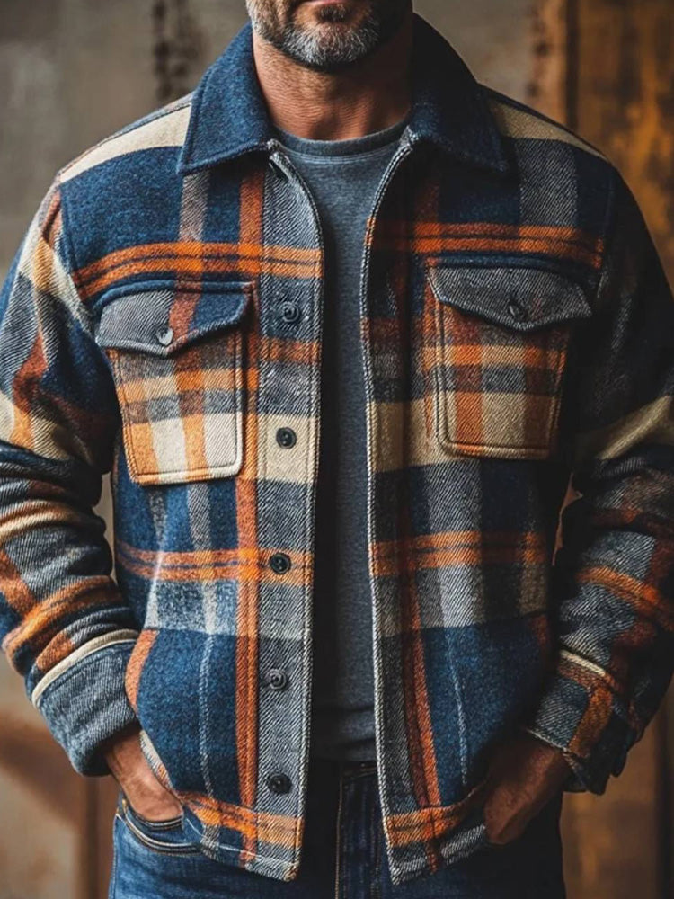 Leon | Retro Casual Checkered Thick Shirt Jacket