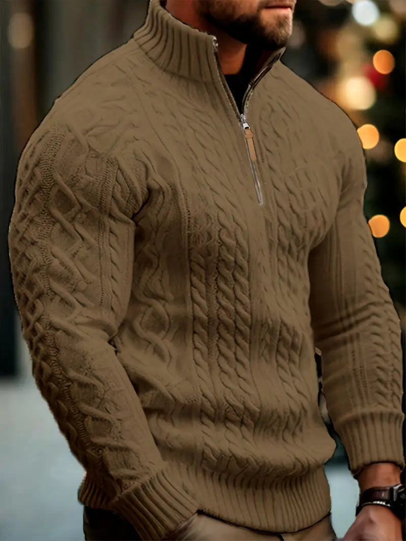 Rabada | Pullover with Half Zipper and Stand-Up Collar