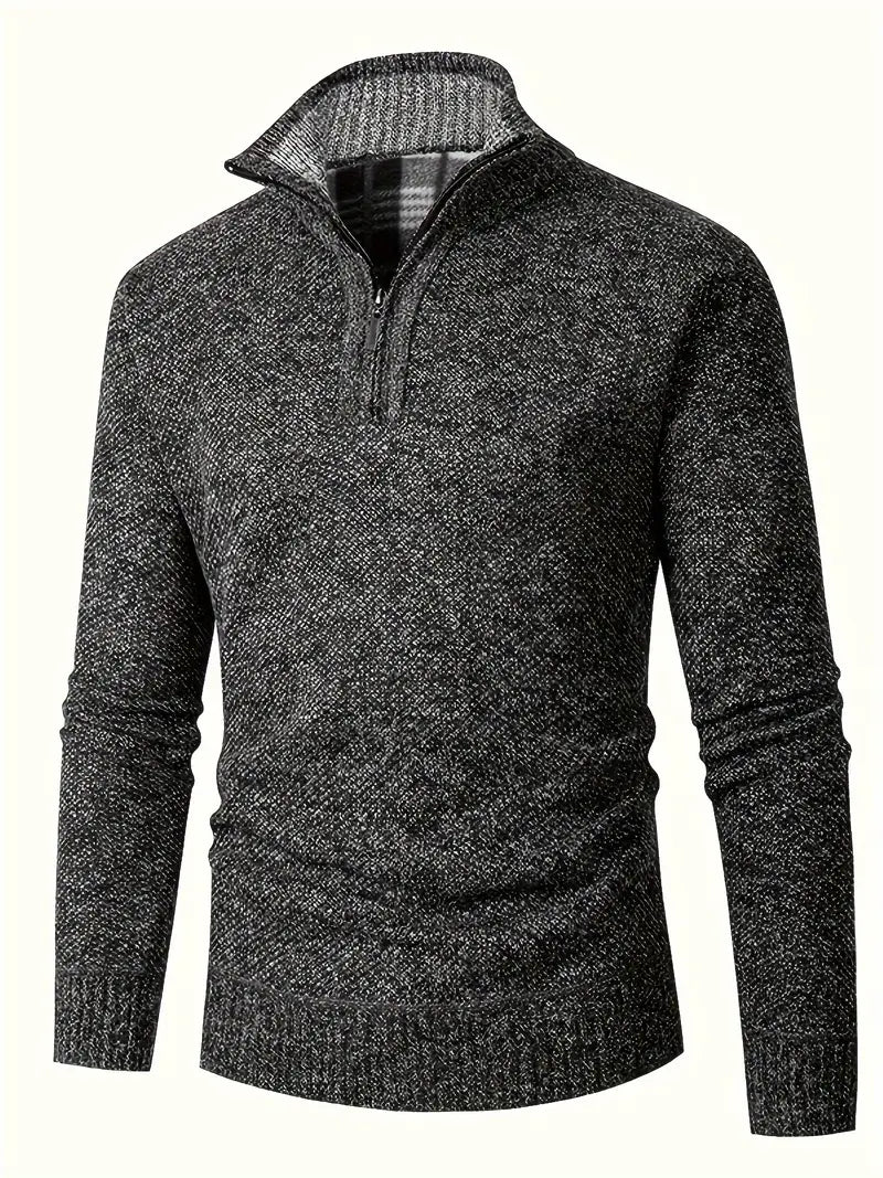 Ingram - Casual Pullover with Stand-Up Collar and Quarter-Zip