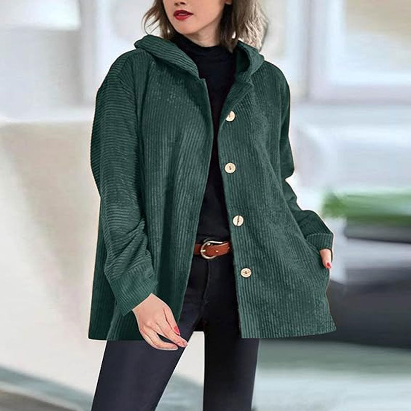 Casual Corduroy Hoodie for Fall
