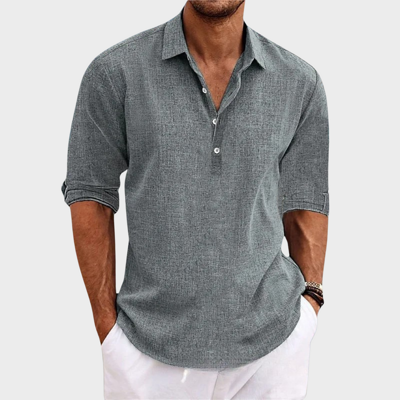 Eberhard – Casual Long Sleeve Shirt Made of Cotton and Linen