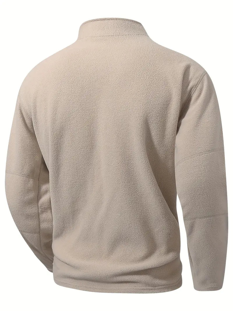 Men's Sweat Jacket – Half Zip, Stand Collar & Comfortable