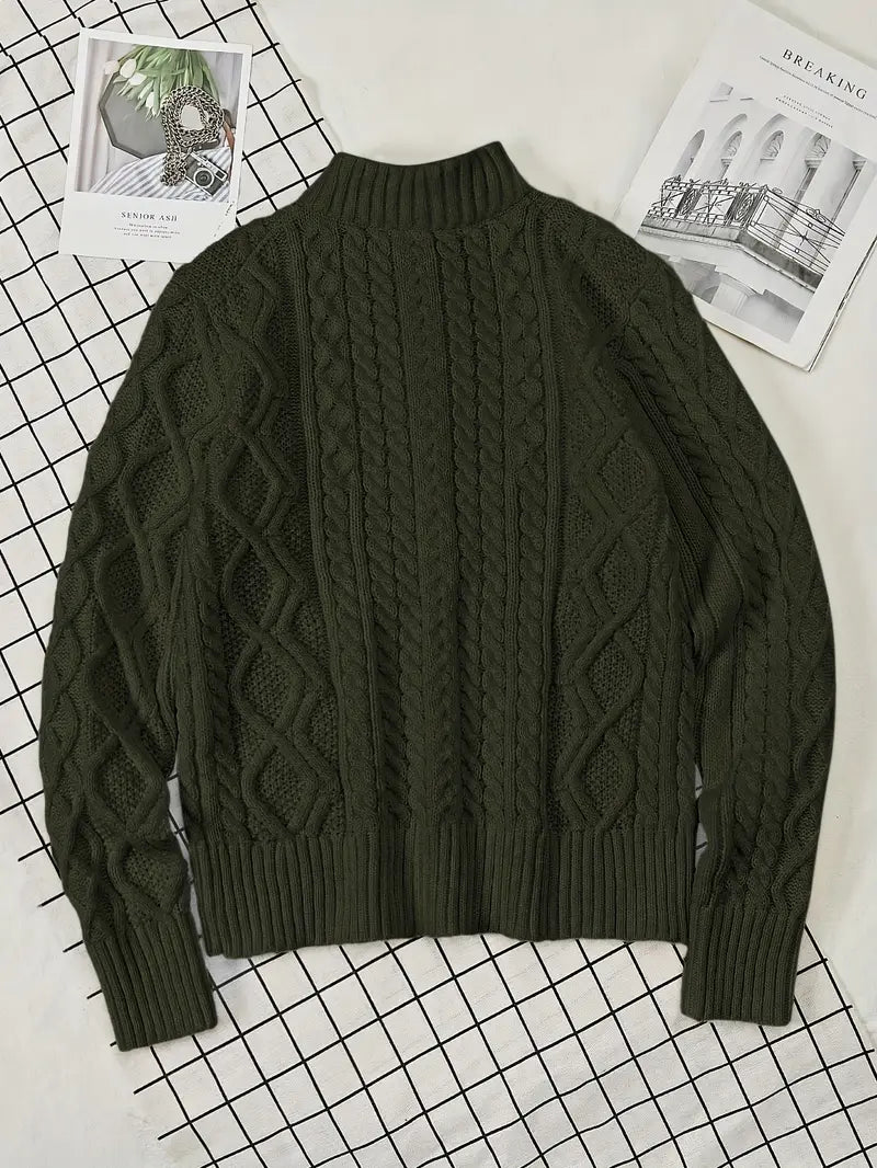 Rabada | Pullover with Half Zipper and Stand-Up Collar