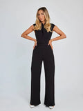 Sleeveless Jumpsuit with Wide Legs