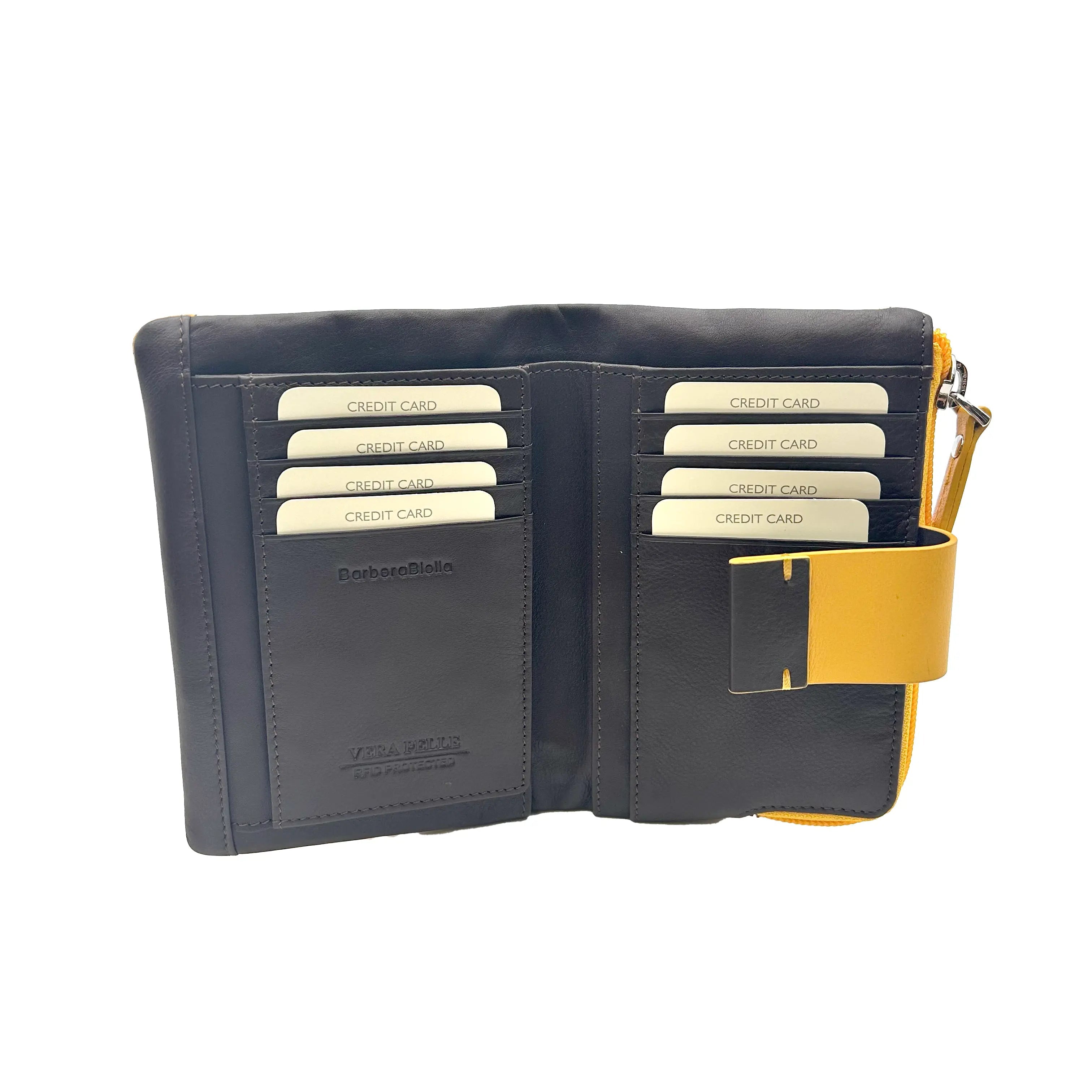 6046 Women's Wallet Yellow/Dark Brown