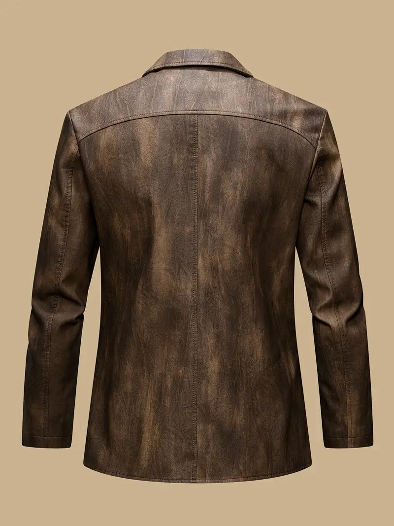 Julien – Leather Jacket with Locomotive Collar