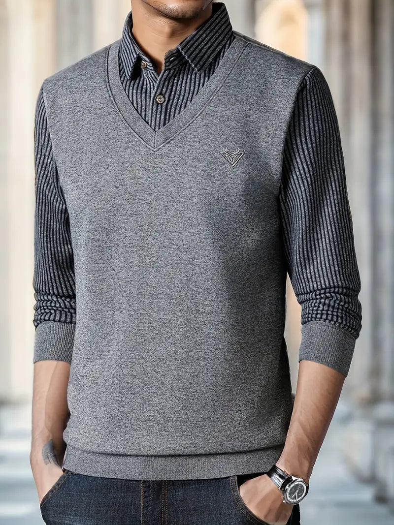 Leroy - Casual Sweater with Long Sleeves in Knit