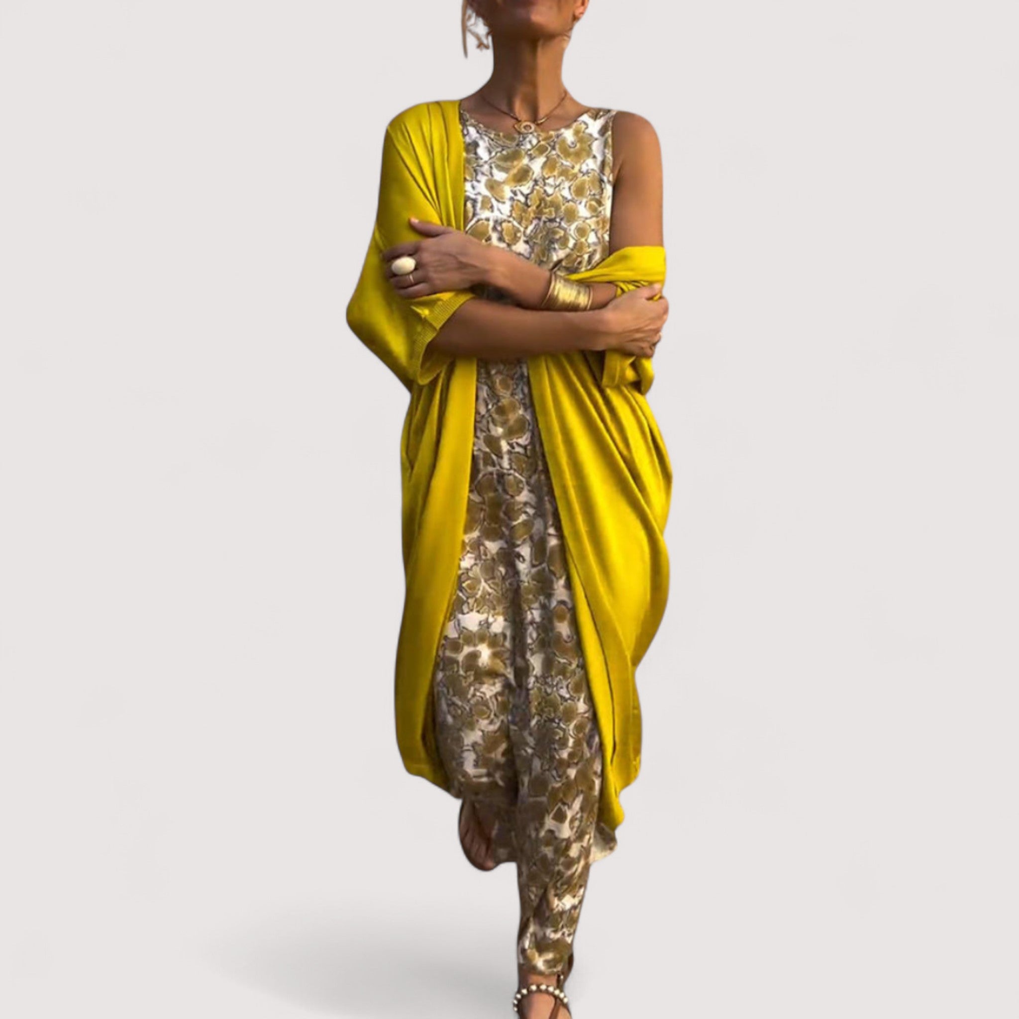 Women’s Dress Set – With Vest, Elegant & Modern