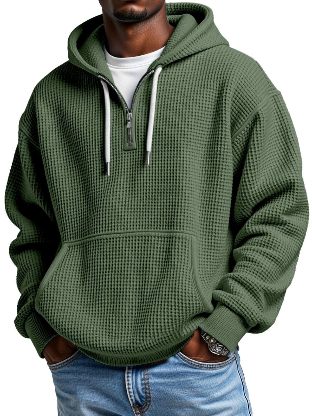 André | Waffle Quarter-Zip Hoodie