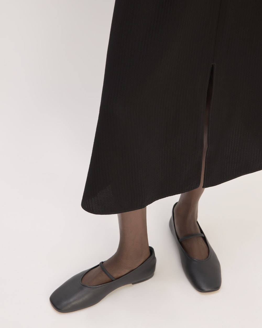 Mini Jacquard Slip Skirt | Black