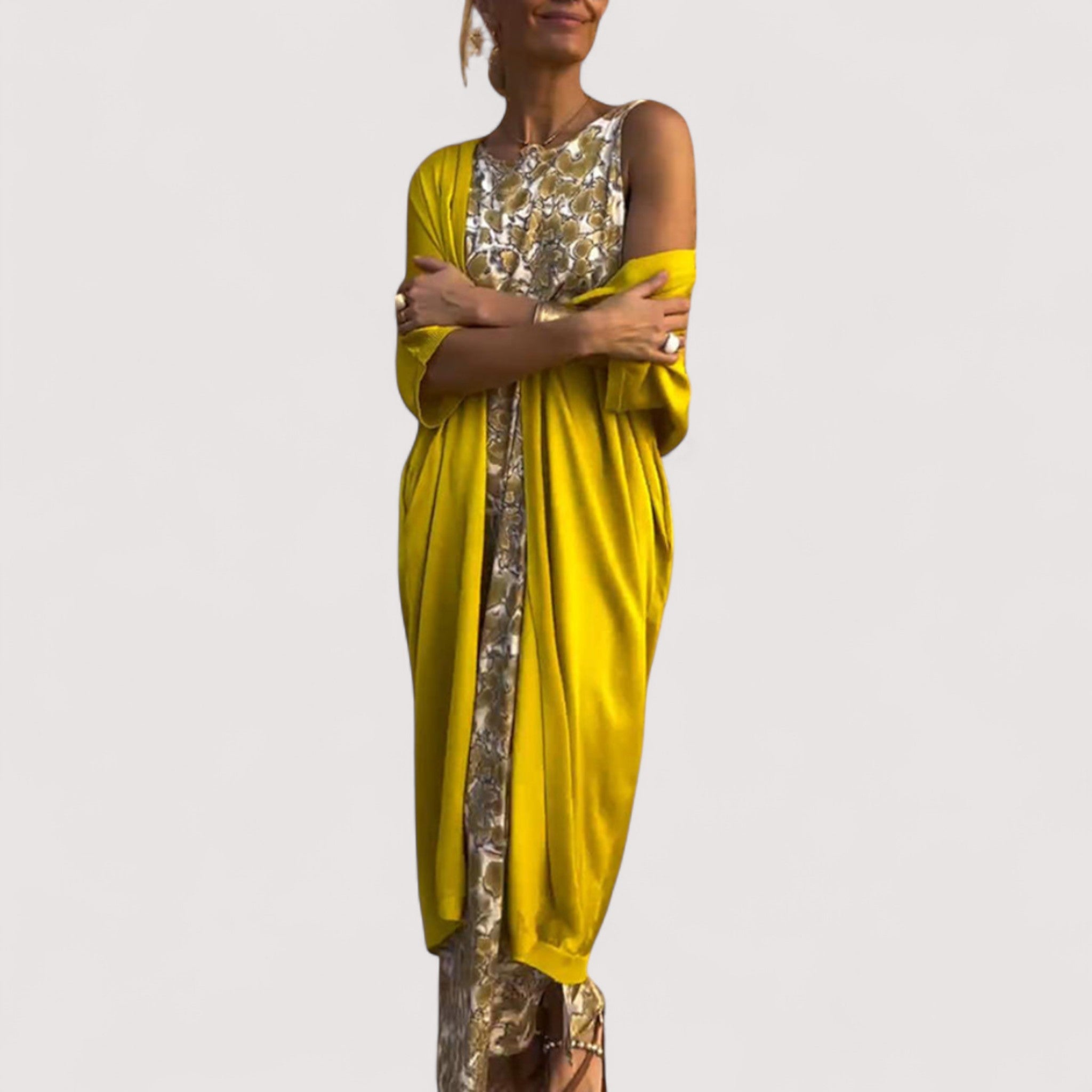 Women’s Dress Set – With Vest, Elegant & Modern