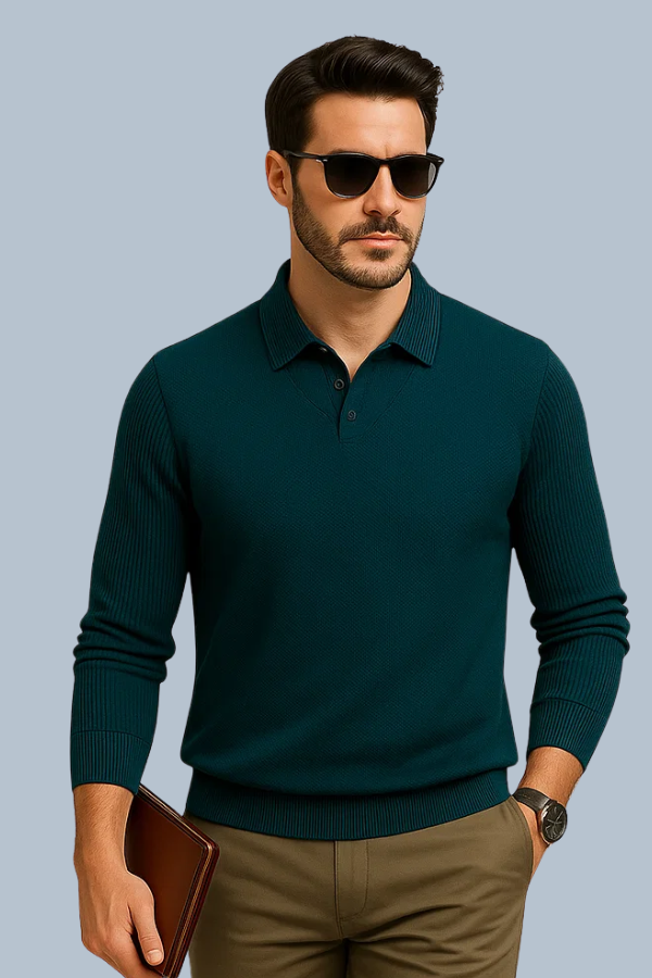 River | Striped Lapel Fake Two-Piece Shirt