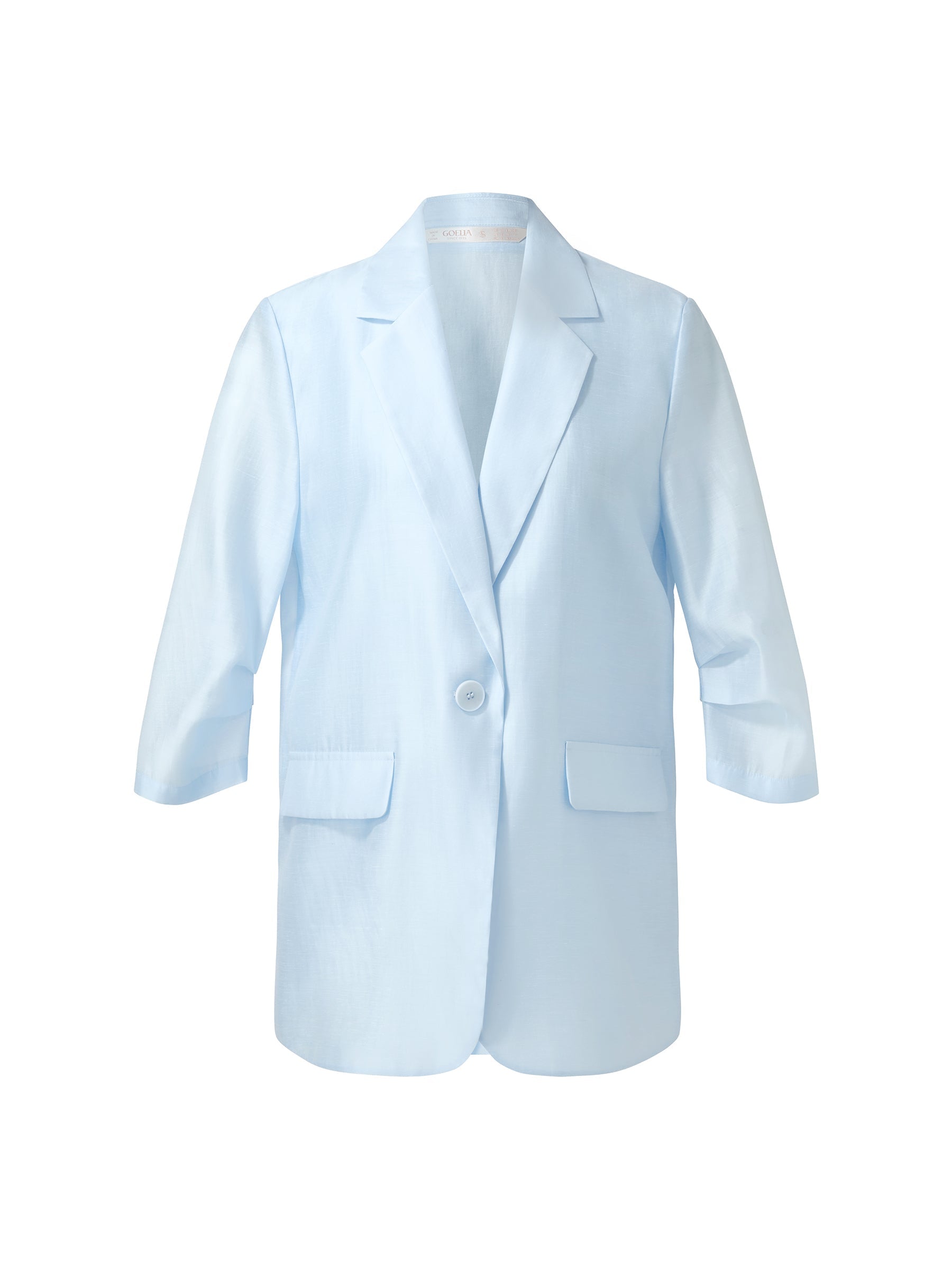 Women's Jacket Made from a Blend of Tencel and Linen with 3/4 Sleeves