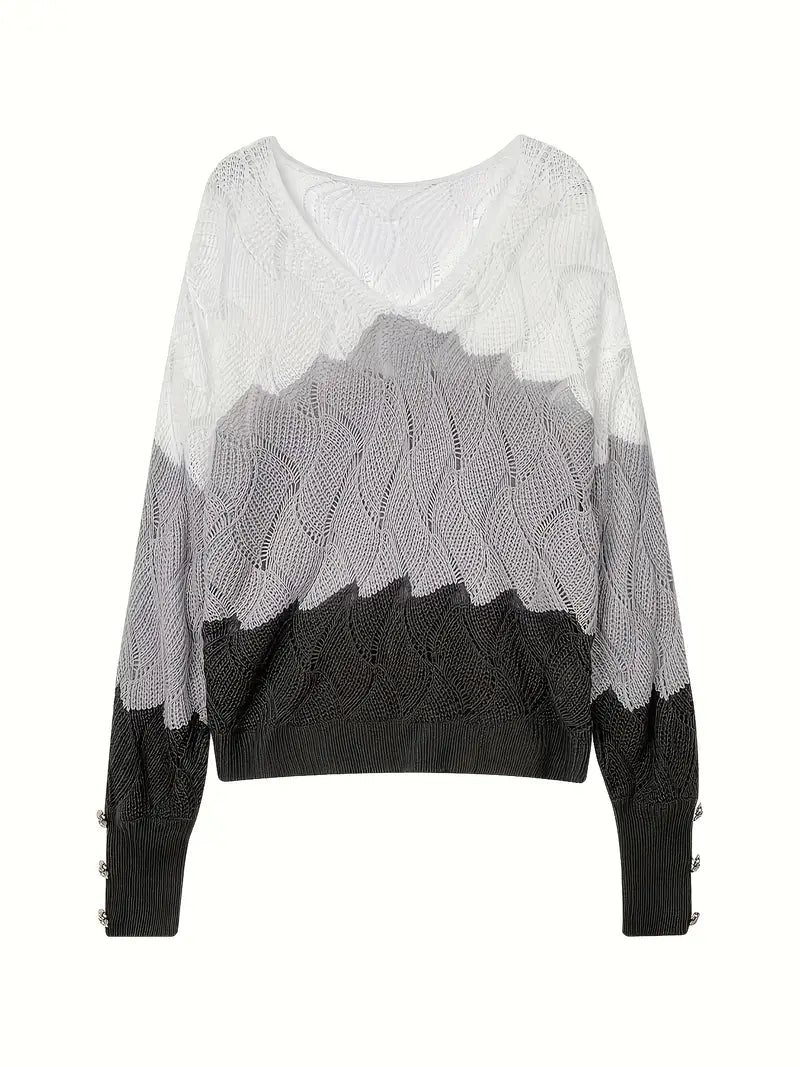 Renilda | Elegant Knit Sweater with V-Neck