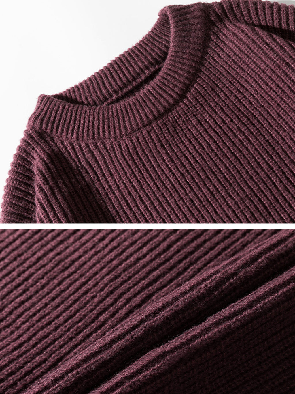 Oliener | Men's Casual Round Neck Solid Color Comfortable Knitted Sweater