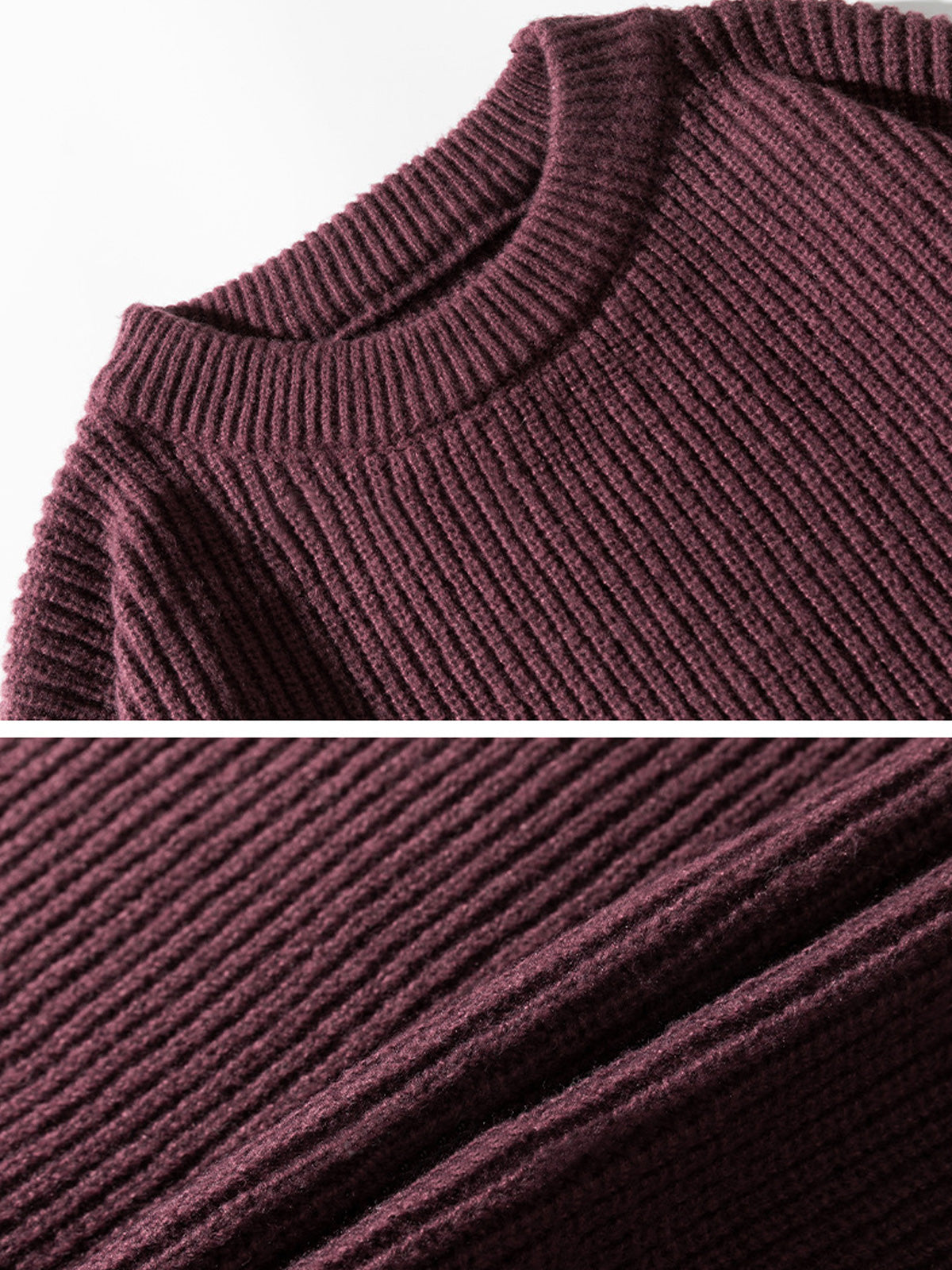 Oliener | Men's Casual Round Neck Solid Color Comfortable Knitted Sweater