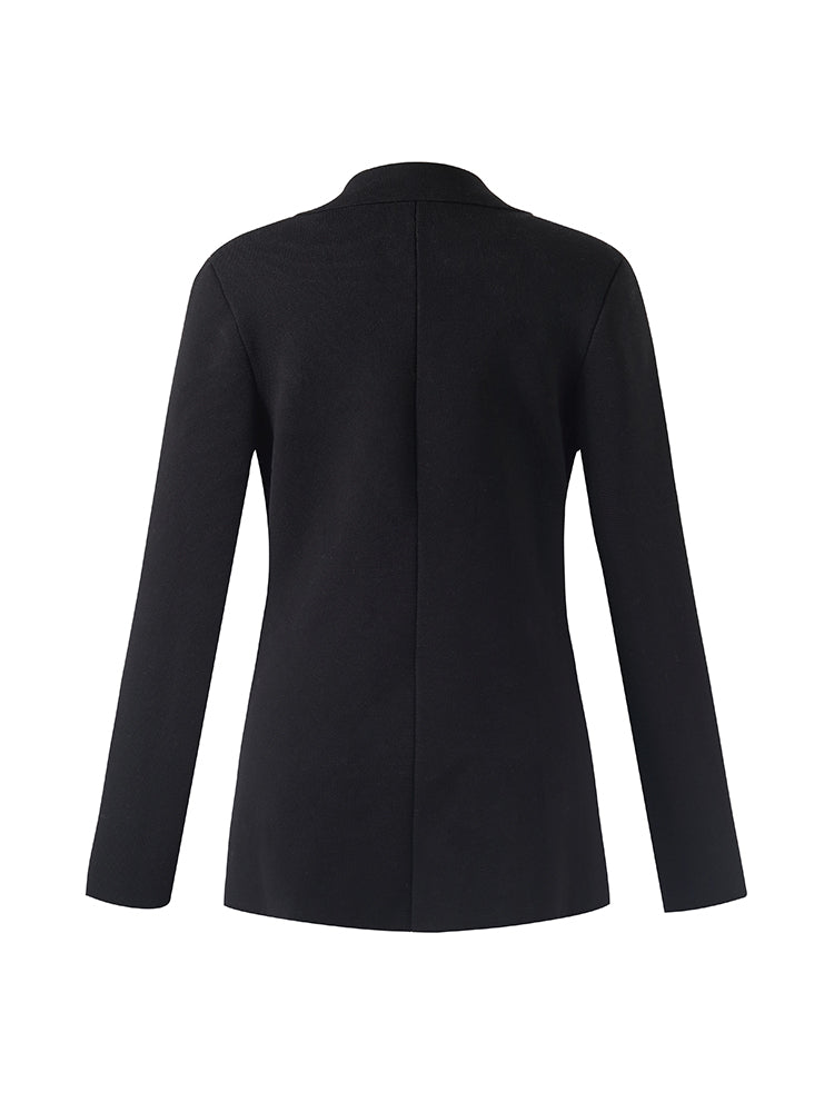 Women's Sweater Blazer with Stretchable Collar
