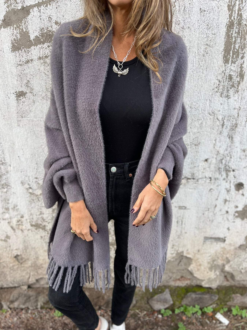 Saiina | 🔥Limited time -58%🔥Long sleeve coat with pom-poms for women【Factory direct sale】